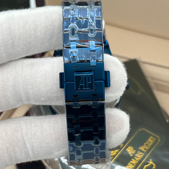 Audemars Piguet Royal Oak Perpetual Calendar – Blue Ceramic & Silver Tapisserie Dial
