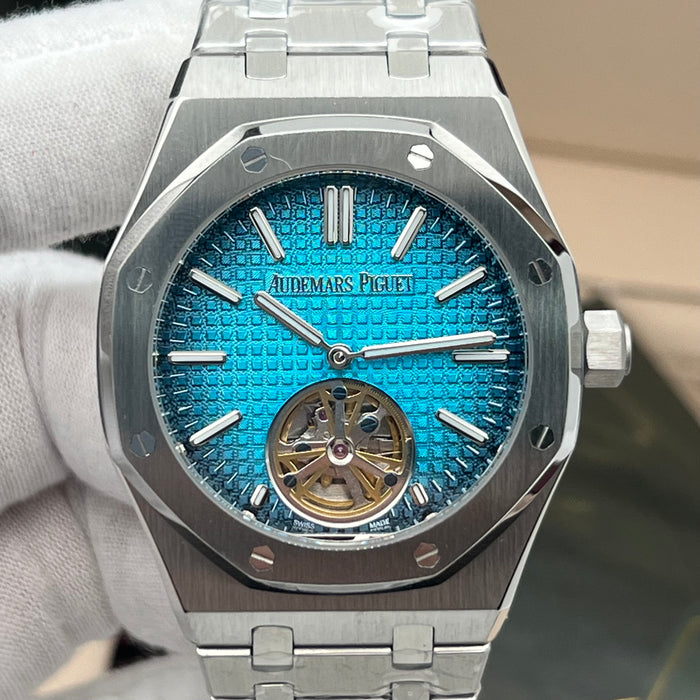 Audemars Piguet Royal Oak Selfwinding Flying Tourbillon – Titanium & Turquoise Tapisserie Dial