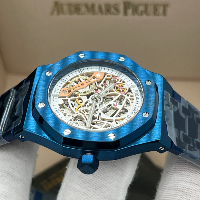 Audemars Piguet Royal Oak Double Balance Wheel Openworked – Blue Ceramic with Silver-Toned Dial