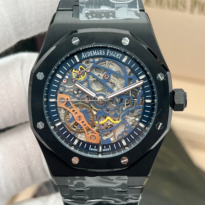 Audemars Piguet Royal Oak Double Balance Wheel Openworked – Black Ceramic with Blue Movement Accents