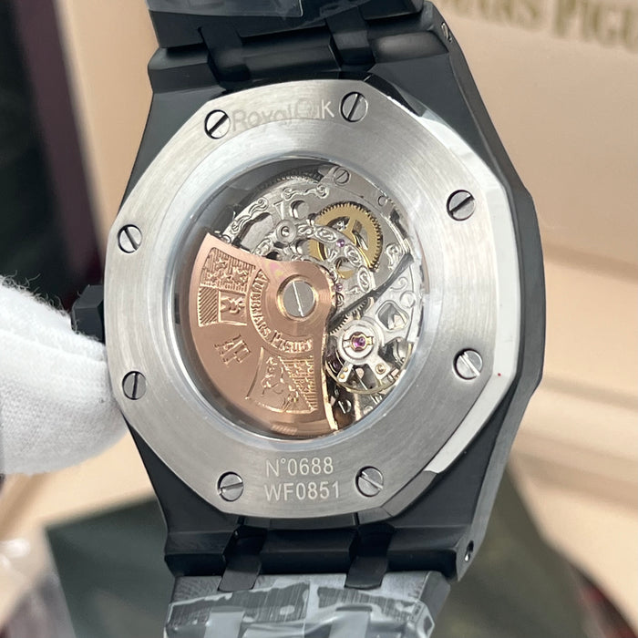 Audemars Piguet Royal Oak Double Balance Wheel Openworked – Black Ceramic with Blue Movement Accents