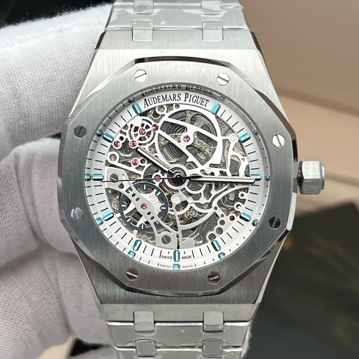Audemars Piguet Royal Oak Double Balance Wheel Openworked – Stainless Steel with Light Blue Accents