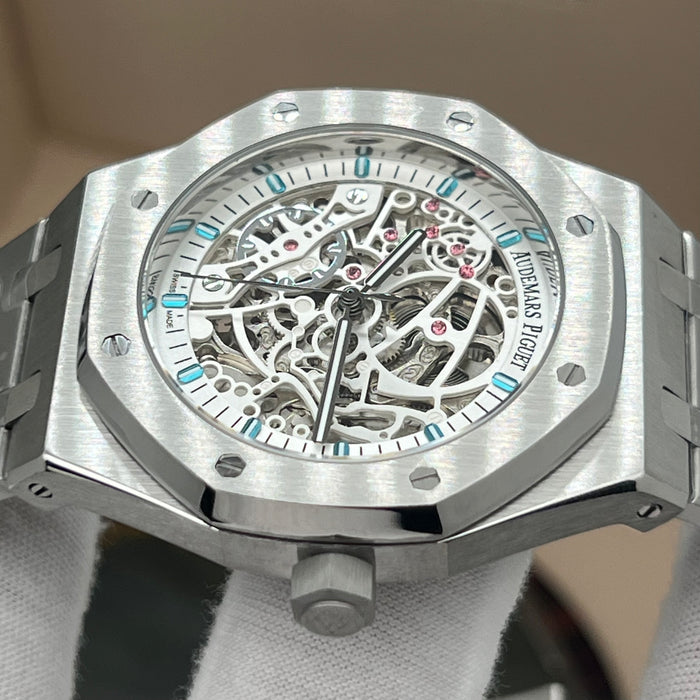Audemars Piguet Royal Oak Double Balance Wheel Openworked – Stainless Steel with Light Blue Accents