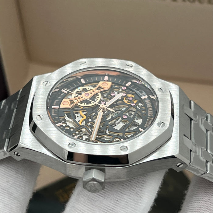 Audemars Piguet Royal Oak Double Balance Wheel Openworked – Stainless Steel with Pink Gold Accents