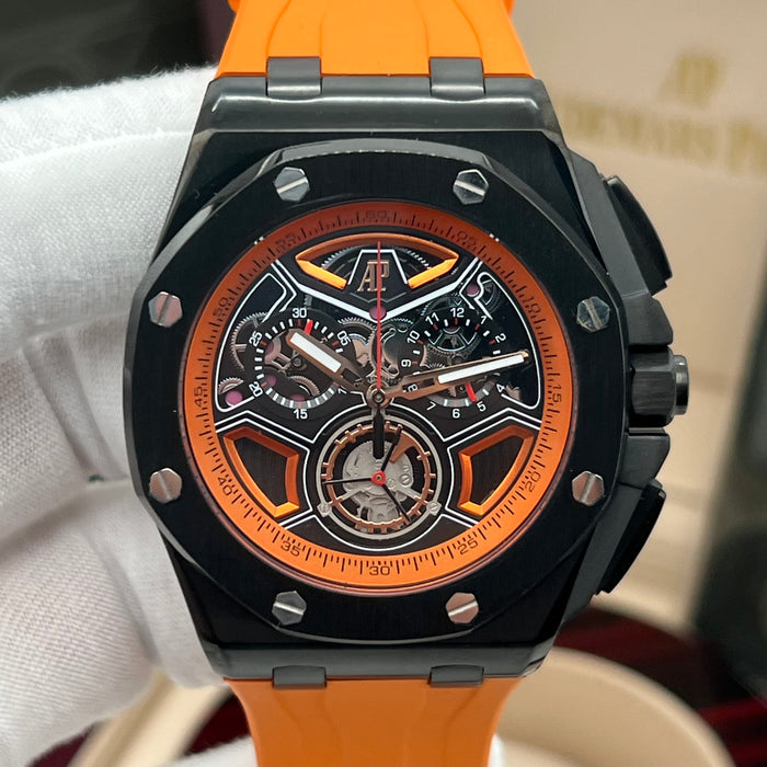 Audemars Piguet Royal Oak Offshore Tourbillon Chronograph – Black Ceramic & Orange Accents