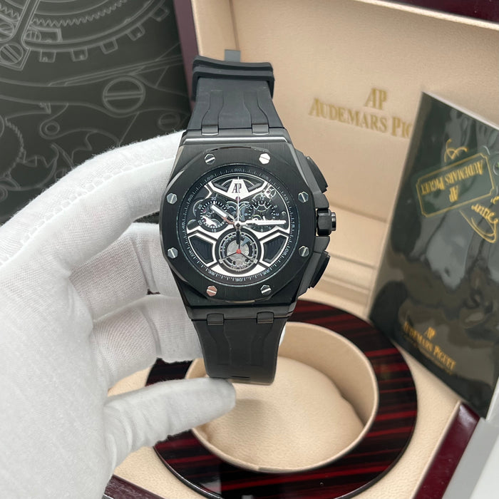 Audemars Piguet Royal Oak Offshore Tourbillon Chronograph – Full Black Ceramic & Skeletonized Dial