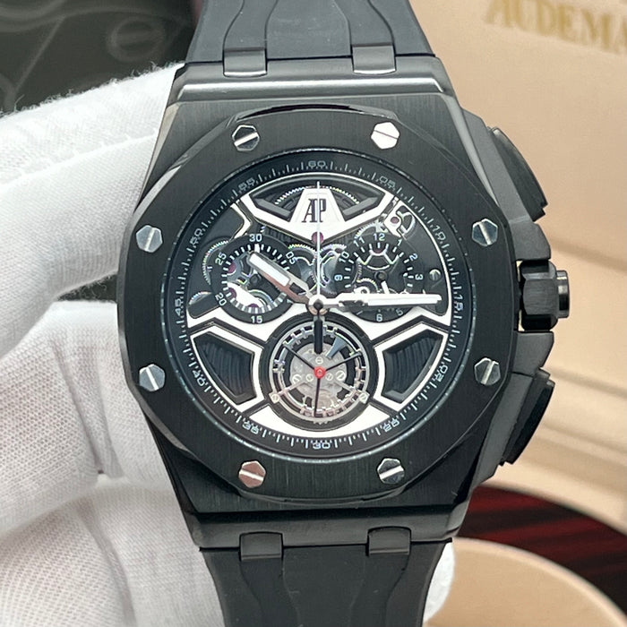 Audemars Piguet Royal Oak Offshore Tourbillon Chronograph – Full Black Ceramic & Skeletonized Dial