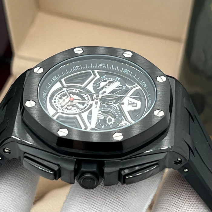 Audemars Piguet Royal Oak Offshore Tourbillon Chronograph – Full Black Ceramic & Skeletonized Dial