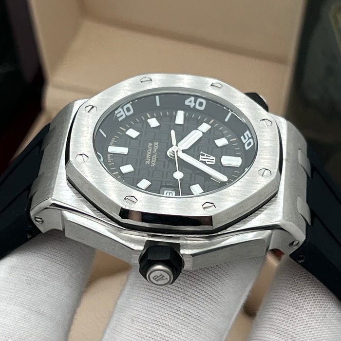 Audemars Piguet Royal Oak Offshore Diver – Stainless Steel with Black "Méga Tapisserie" Dial