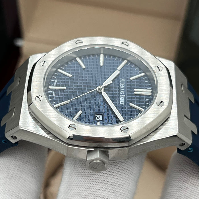 Audemars Piguet Royal Oak Quartz Blue Dial - Blue Rubber Strap