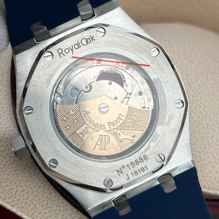 Audemars Piguet Royal Oak Quartz Blue Dial - Blue Rubber Strap