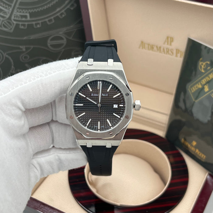 Audemars Piguet Royal Oak Black Dial - Black Rubber Strap