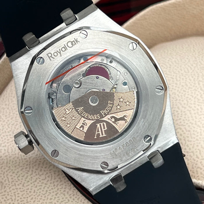 Audemars Piguet Royal Oak Black Dial - Black Rubber Strap