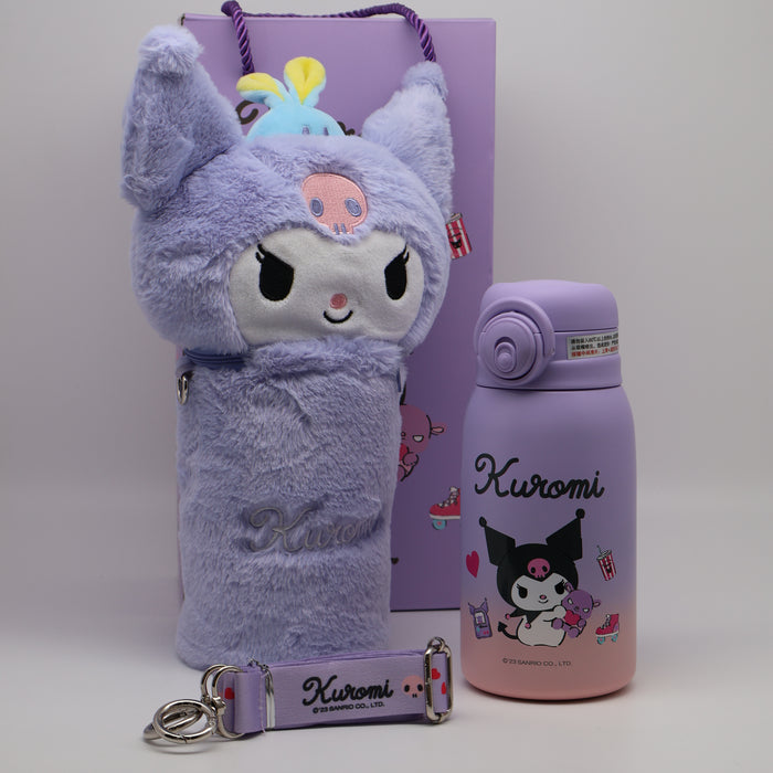 Cartoon Kuromi Vacuum Bottle 600ml stainless steel+pp