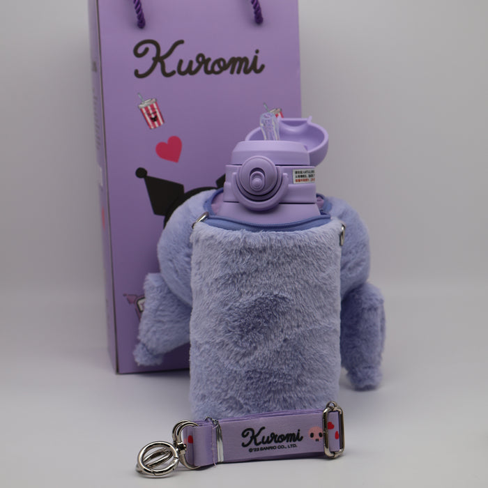 Cartoon Kuromi Vacuum Bottle 600ml stainless steel+pp