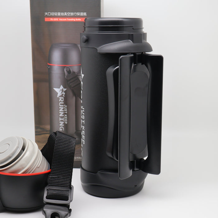 Pinkah 1.6mL Stainless Steel Large Coffe Thermoses For Travel Insulated Water Vacuum Bottle With Plastic Cup Hiking