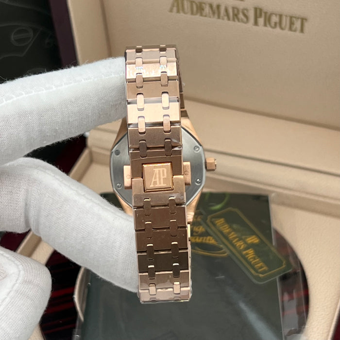 Audemars Piguet Royal Oak Rose Gold Diamond Bezel 33MM – Brown Dial