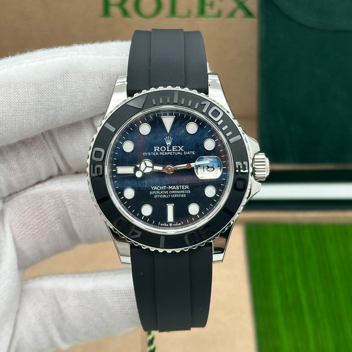Rolex Yacht-Master 42mm – Blue Dial Oysterflex Rubber Strap, Black Ceramic Bezel