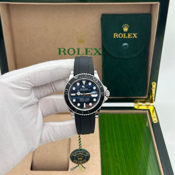 Rolex Yacht-Master 42mm – Blue Dial Oysterflex Rubber Strap, Black Ceramic Bezel