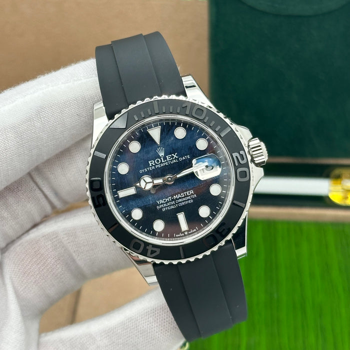Rolex Yacht-Master 42mm – Blue Dial Oysterflex Rubber Strap, Black Ceramic Bezel