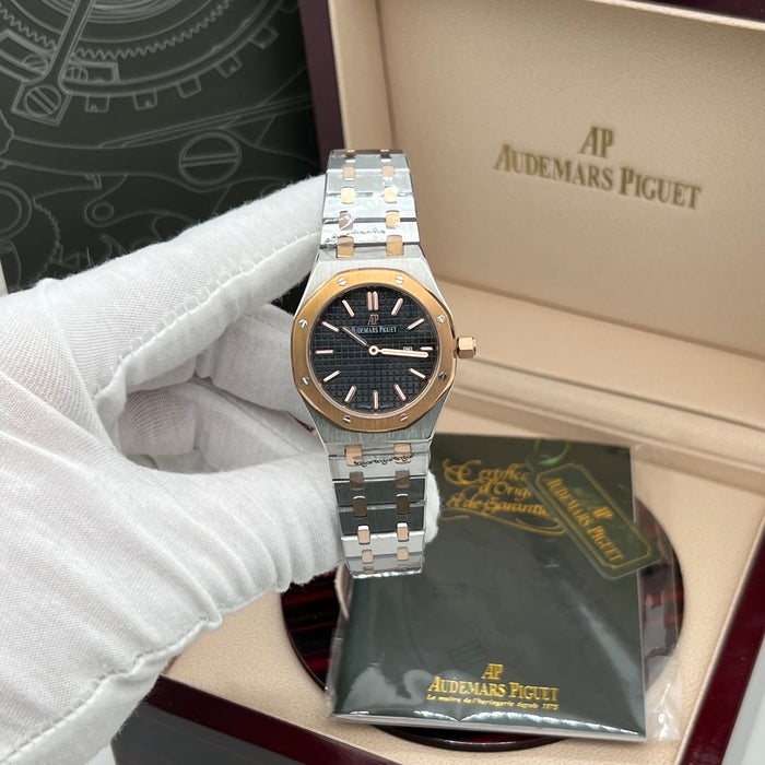 Audemars Piguet Royal Oak Quartz 33mm Two-Tone Rose Gold with Black Dial