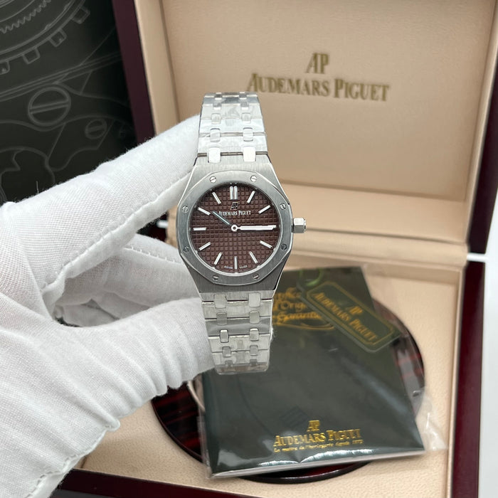 Audemars Piguet Royal Oak Quartz 33mm Stainless Steel with Chocolate Brown Dial