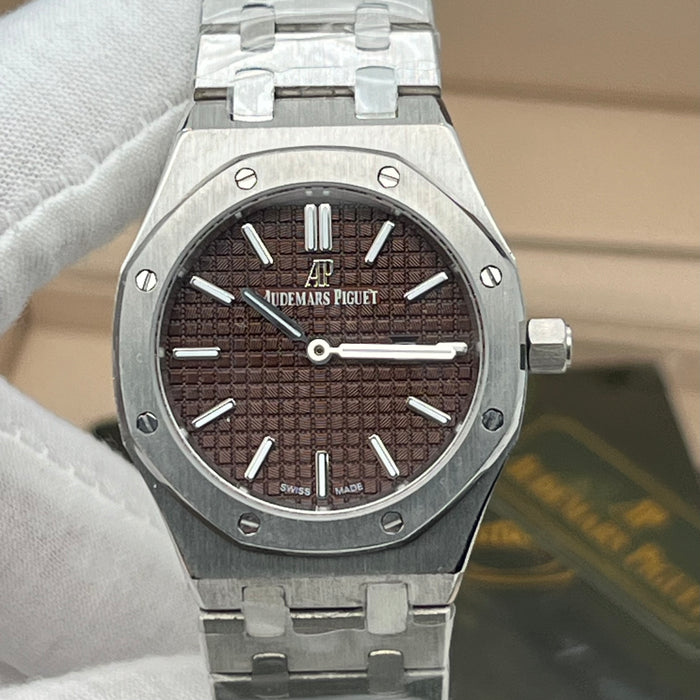 Audemars Piguet Royal Oak Quartz 33mm Stainless Steel with Chocolate Brown Dial