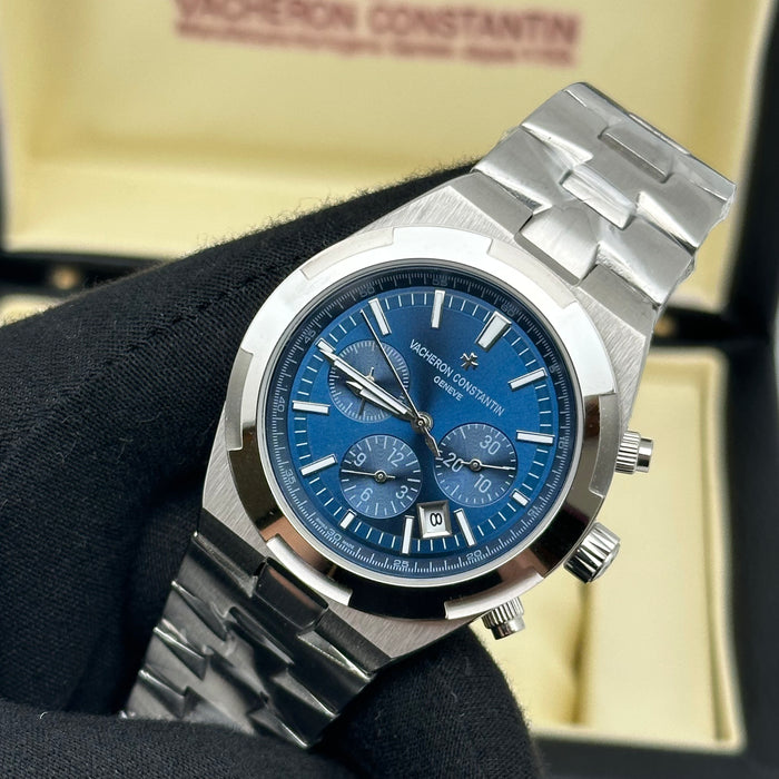 Vacheron Constantin Overseas Automatic Chrono Silver Blue Dial