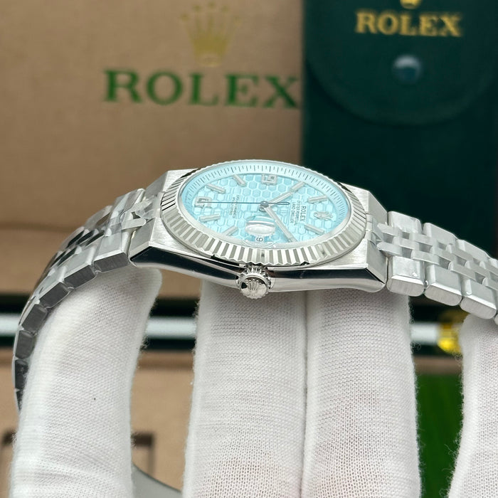 Rolex Oyster Perpetual Land-Dweller 41MM | SWISS 1:1 – Ice Blue Textured Dial