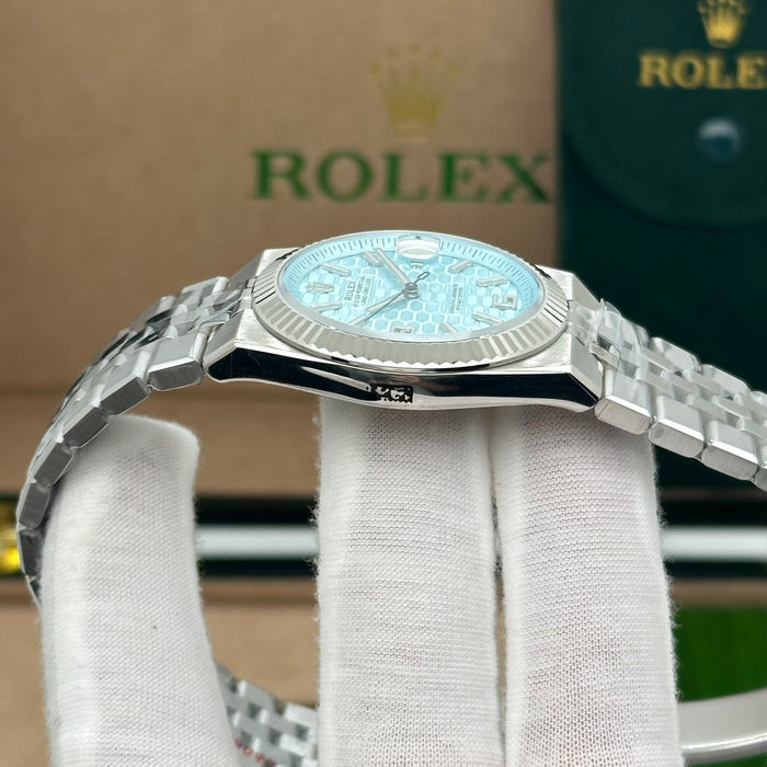 Rolex Oyster Perpetual Land-Dweller 41MM | SWISS 1:1 – Ice Blue Textured Dial