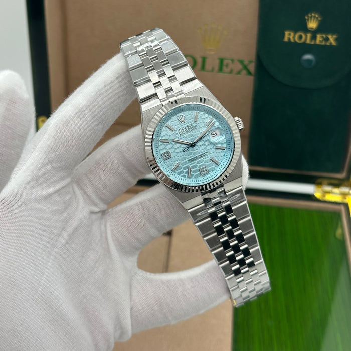 Rolex Oyster Perpetual Land-Dweller 41MM | SWISS 1:1 – Ice Blue Textured Dial