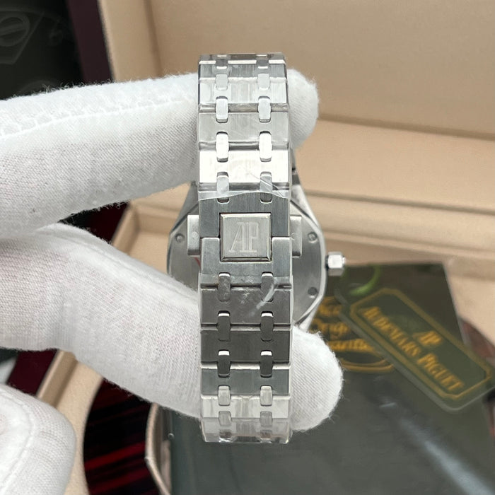 Audemars Piguet Royal Oak Quartz 33mm Stainless Steel Diamond Bezel with Burgundy Eastern Arabic Dial