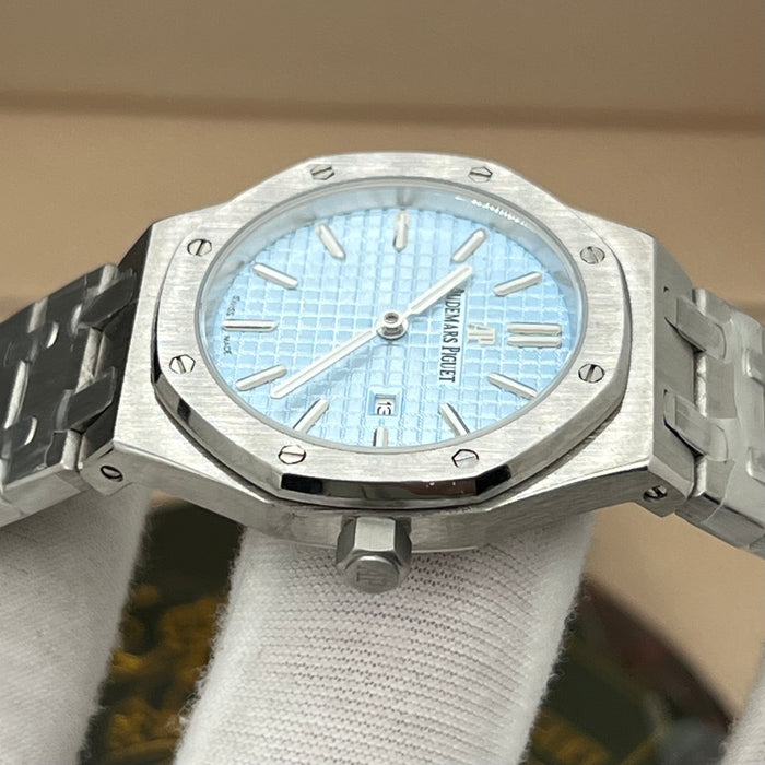 Audemars Piguet Royal Oak Quartz 33mm Stainless Steel Diamond Bezel with Ice Blue Dial