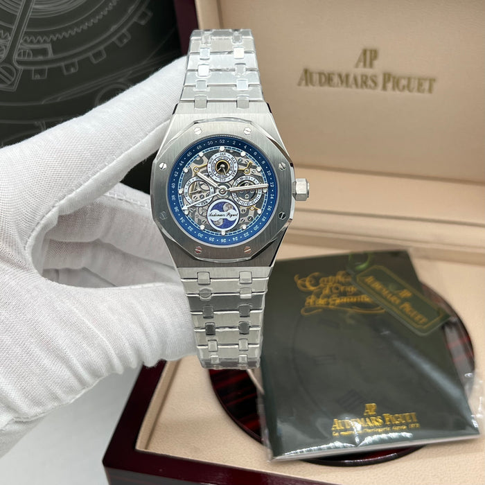 Audemars Piguet Royal Oak Perpetual Calendar Openworked 41mm Steel Blue Accents