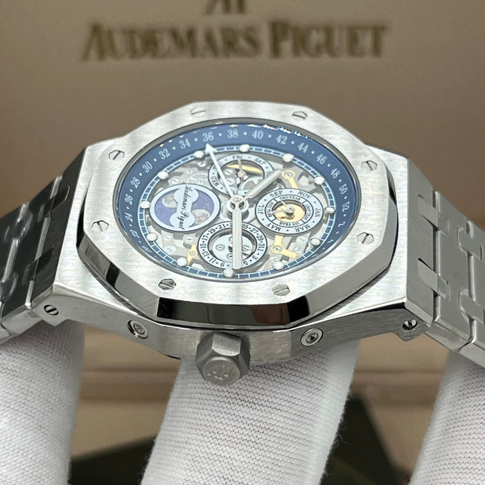 Audemars Piguet Royal Oak Perpetual Calendar Openworked 41mm Steel Blue Accents