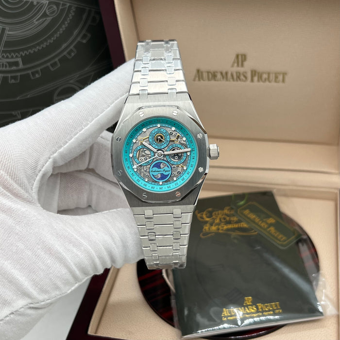 Audemars Piguet Royal Oak Perpetual Calendar Openworked 41mm Steel Turquoise Accents