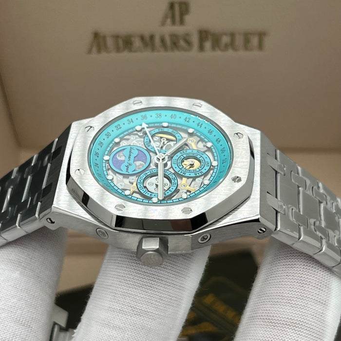 Audemars Piguet Royal Oak Perpetual Calendar Openworked 41mm Steel Turquoise Accents