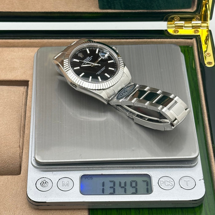 Rolex Datejust 41mm Black Dial Fluted Bezel – Swiss Super Clone 1:1