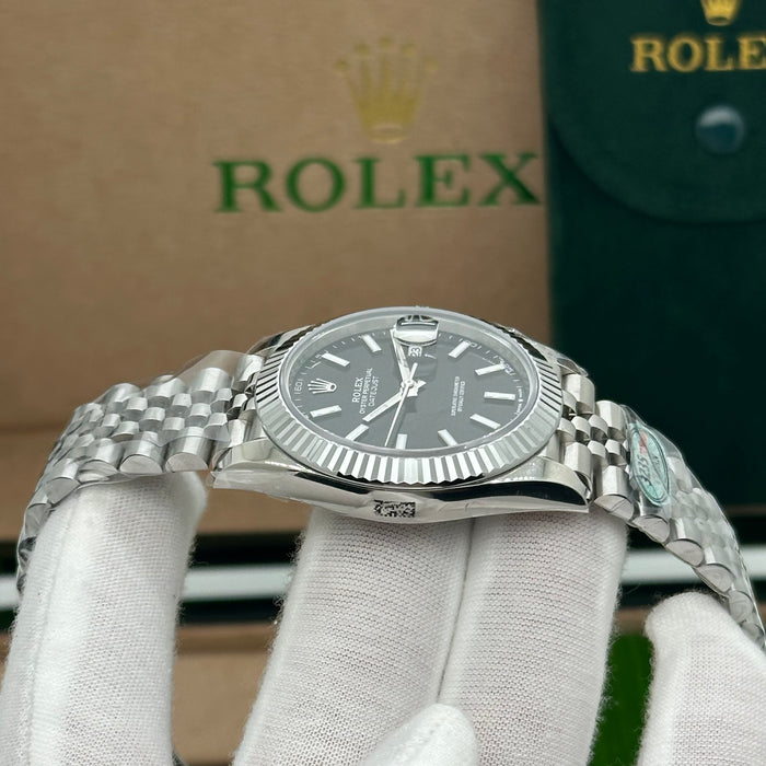 Rolex Datejust 41MM NEW 2023 Black Stick Dial Jubilee Bracelet