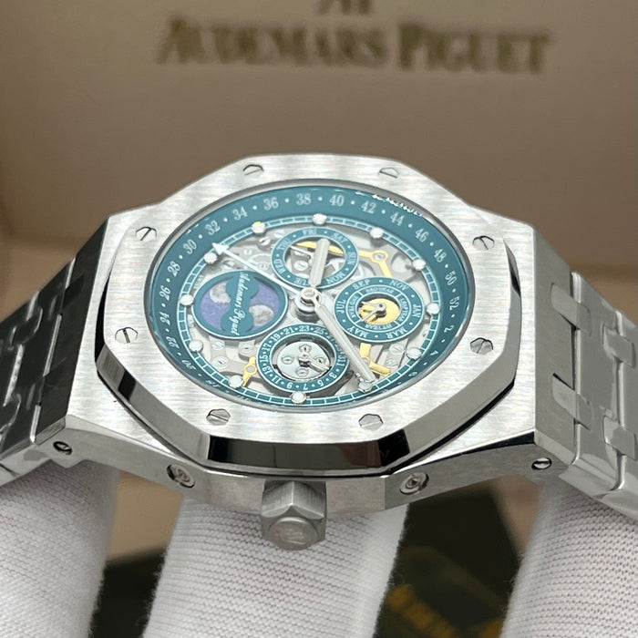 Audemars Piguet Royal Oak Perpetual Calendar Openworked 41mm Steel Blue Accents
