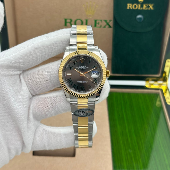 Rolex Datejust 41mm Two-Tone Oyster Gold  – Slate Roman Dial