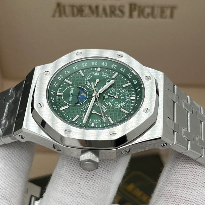 Audemars Piguet Royal Oak Perpetual Calendar Openworked 41mm Steel Green Accents