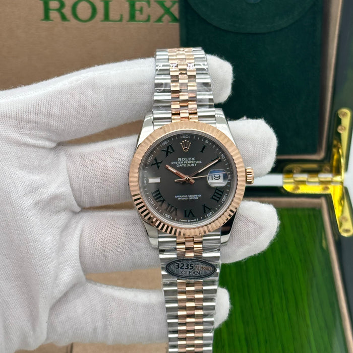 Rolex Datejust 41MM Wimbledon Dial – Slate Grey with Green Roman Numerals