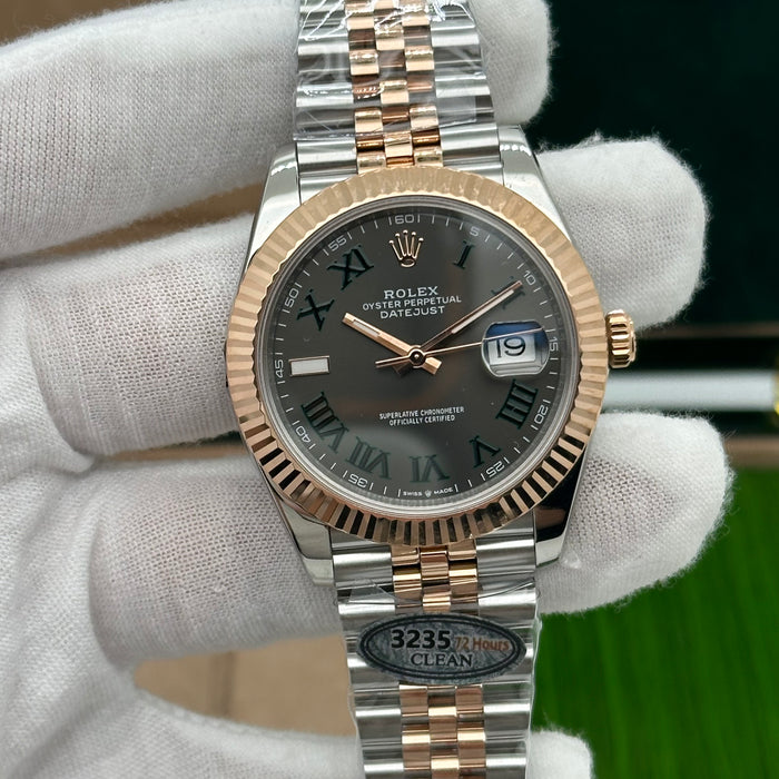 Rolex Datejust 41MM Wimbledon Dial – Slate Grey with Green Roman Numerals