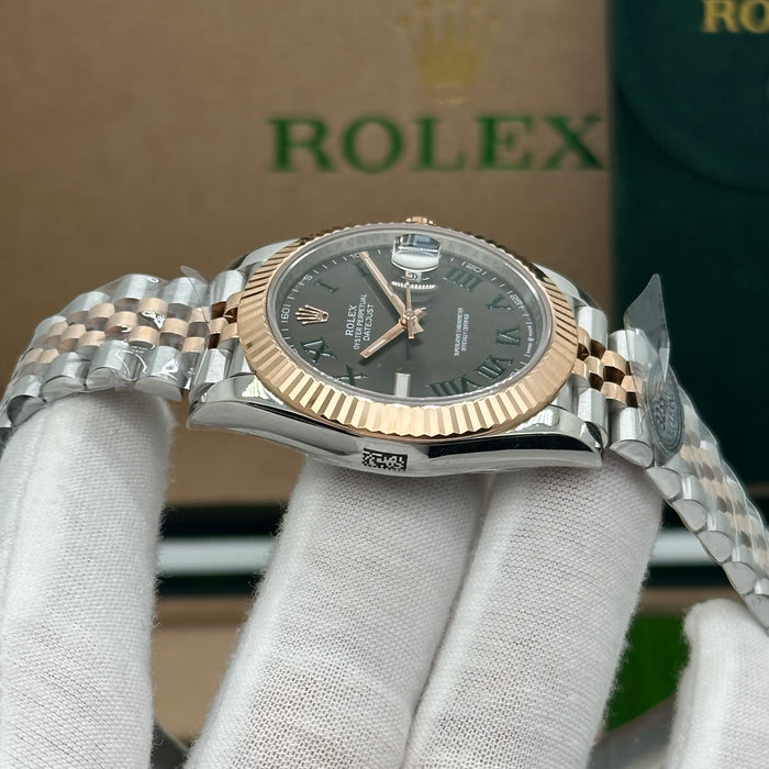 Rolex Datejust 41MM Wimbledon Dial – Slate Grey with Green Roman Numerals