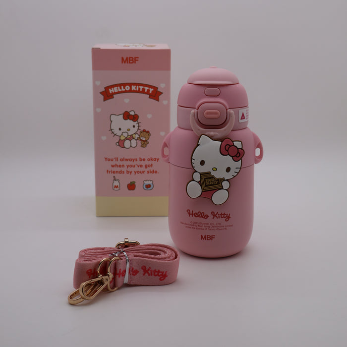 Thermos Cup Kawaii Kuromi Cinnamoroll Student  Cute Cartoon with Strap Stainless Steel Cup Toy Girls Gifts