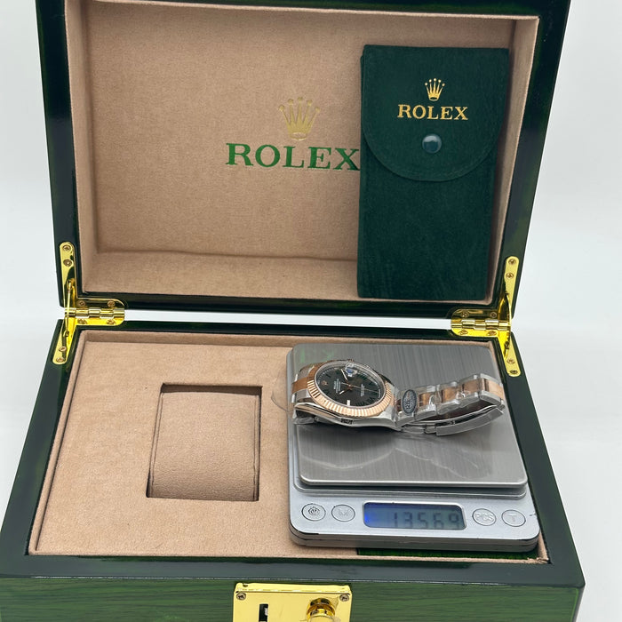 Rolex Datejust 41 – Oystersteel & Everose Gold – Slate Dial with Green Roman Numerals