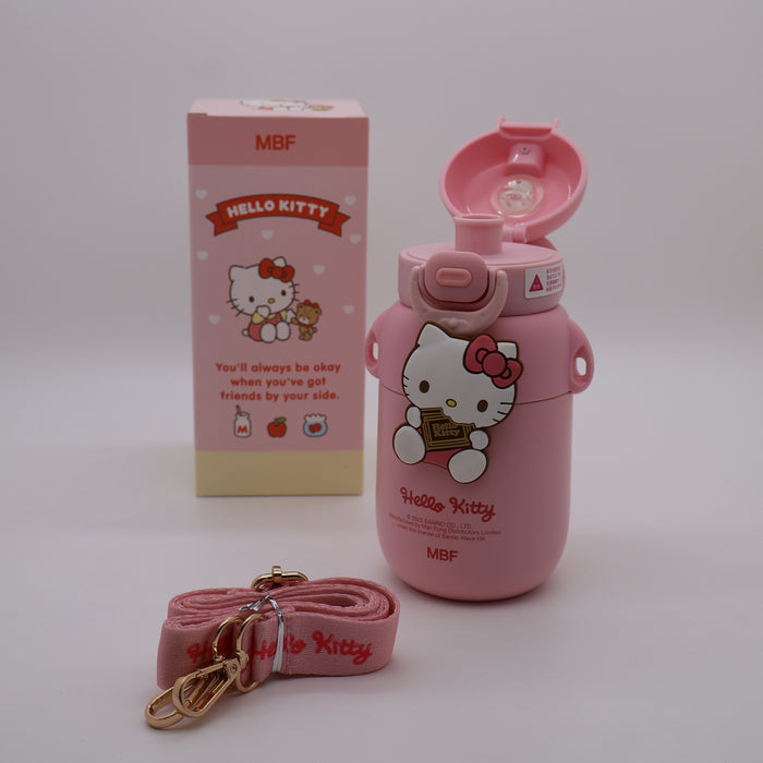 Thermos Cup Kawaii Kuromi Cinnamoroll Student  Cute Cartoon with Strap Stainless Steel Cup Toy Girls Gifts