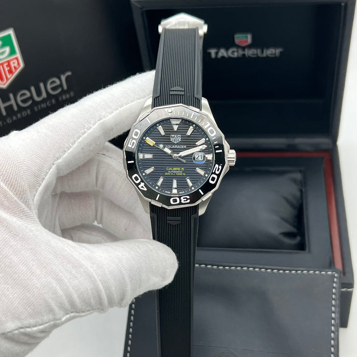 TAG Heuer Aquaracer Calibre 5 Automatic 43mm - Black Rubber Strap