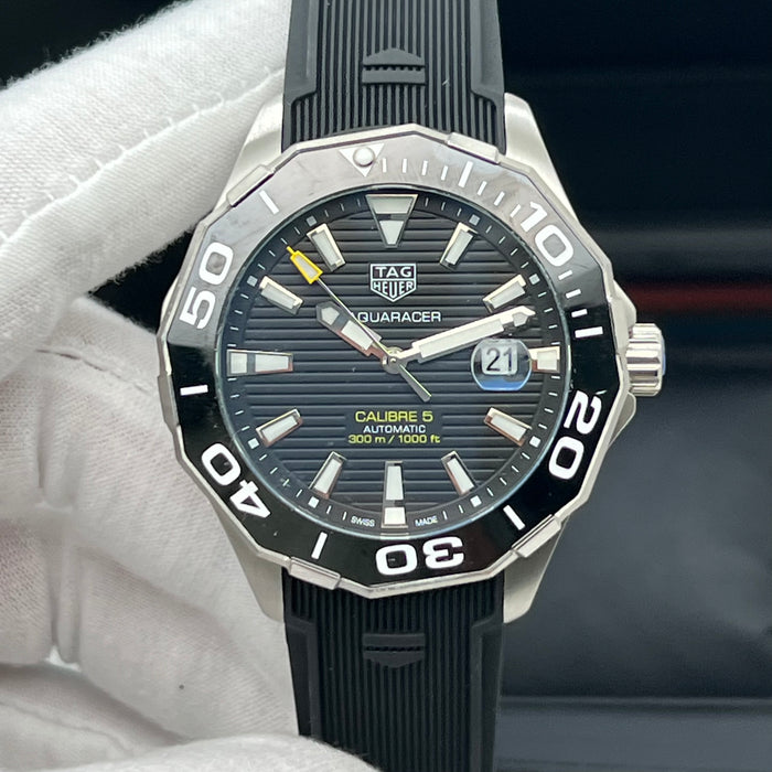 TAG Heuer Aquaracer Calibre 5 Automatic 43mm - Black Rubber Strap